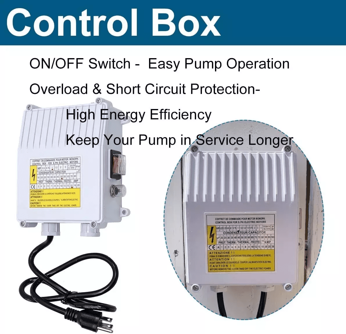 iMeshbean 1HP 3" Deep Well Submersible Pump Stainless Steel Screw Pump 380FT Hmax 10GPM 110V w/Control box