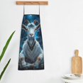 thumbnail image 5 of Zufioo Forest Meditating Goat Print Tie-up Apron, Unisex Kitchen Apron - Oil-proof, Stain-proof and Waterproof, Suitable for Restaurants and Service Industries-One Size, 5 of 9