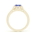 thumbnail image 2 of ANGARA Natural Oval Tanzanite Solitaire Ring with Diamonds in 14K Yellow Gold for Women (Size-7x5mm) | December Birthstone, Birthday, Anniversary, Jewelry Gift for Women | Natural Tanzanite Ring, 2 of 8