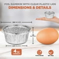 thumbnail image 4 of Fit Meal Prep 100 Pack 4 oz Disposable Foil Ramekins with Lids, Mini Aluminum Foil Baking Cups, Freezer & Oven Safe Creme Brulee Ramekin Disposable, Aluminum Cupcake Liners for Pudding Muffin Dessert, 4 of 7
