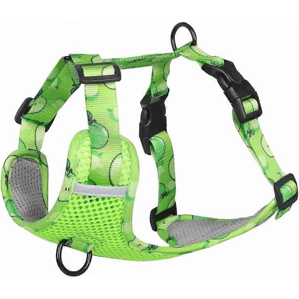 Dog Breathable Harness for Summer, No Pull Adjustable D-Ring Reflective Harness Webbing Walking Harness for Small Meduim Large Dogs(Green,S)