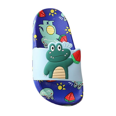 

dmqupv Boys No Slip Bedroom Slippers Kids Letter Slippers Cute Non-Slip Girls Baby Boys Baby Shoes Kids Boys Fuzzy Slippers Shoes Blue 13 M Little Kids