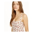 thumbnail image 3 of DANIELLE BERNSTEIN Womens White Floral Sleeveless Crop Top Size: 2, 3 of 4