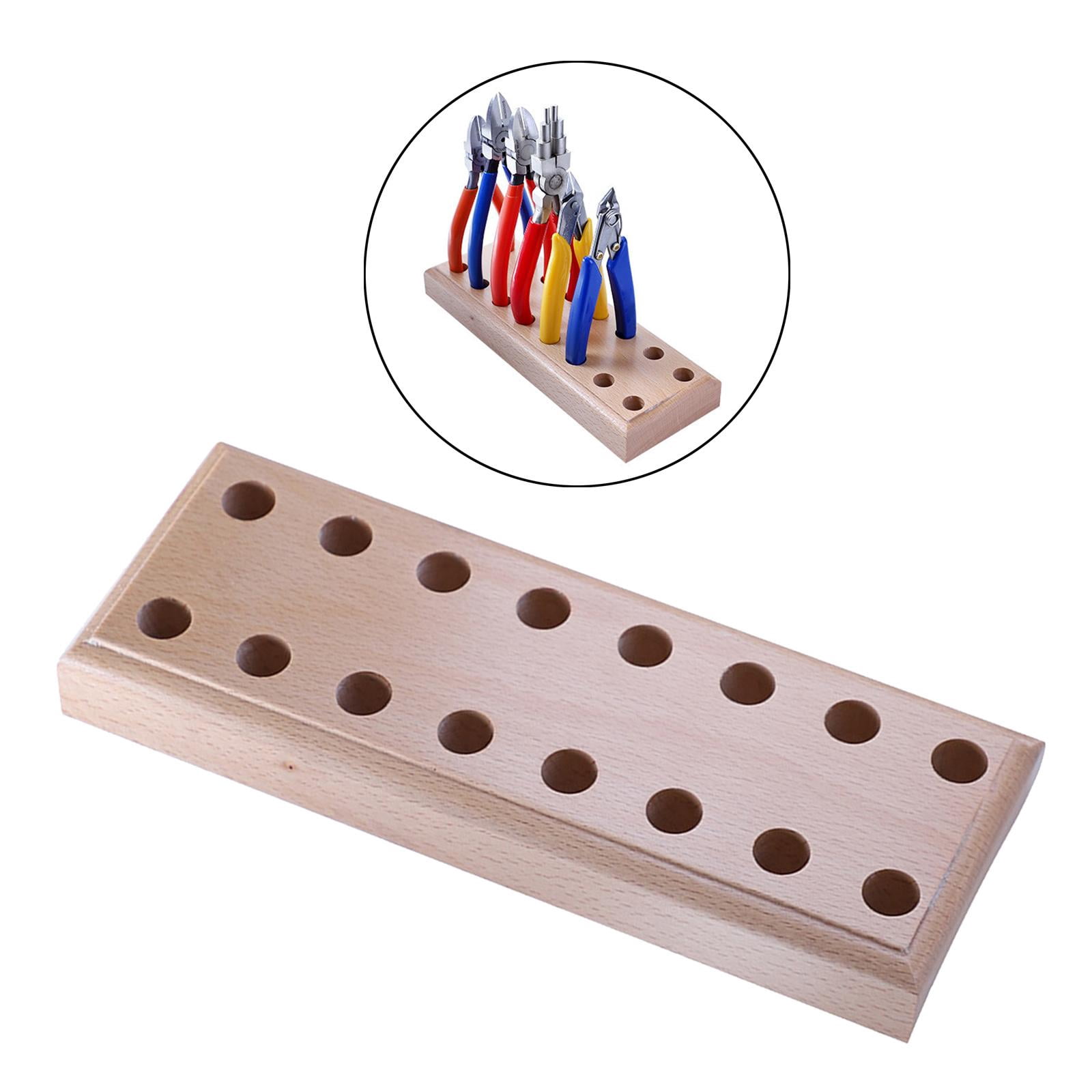 Wood Plier Block Tabletop Pliers Holder Base for 8 Pliers Display Wood Pallet DIY Crafting Beading Accessories Jewellers Gifts