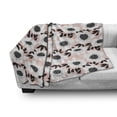 thumbnail image 3 of Flower Soft Flannel Fleece Throw Blanket, Floral Pattern with Soft Pastel Toned Florets Graphic Motif Print, Cozy Plush for Indoor and Outdoor Use, 60" x 80", Pale Pink White Black, by Ambesonne, 3 of 6