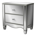 thumbnail image 3 of FOA Gavvi Glam 3-Piece Silver Wood Bedroom Set - King + Nightstand + Dresser, 3 of 12