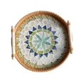 thumbnail image 3 of yotijay Mosaic Tray Rattan Tray Organizer Tray Storage and Display with Handles Handmade 22cmx3cm, 3 of 9