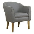 thumbnail image 1 of HomePop Barrel Shaped Accent Chair, Gray and Brown, 1 of 2