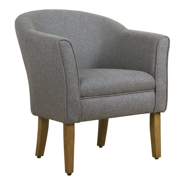 HomePop Fauteuil d'Appoint en Forme de Tonneau, Gris et Brun