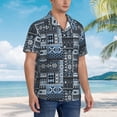 thumbnail image 3 of Logiee Snowflake Vintage Pattern Print Mens Hawaiian Shirts,Loose-Fit Short Sleeve Button Down Tropical Aloha Beach Shirt,Summer Vacation Wedding Tops,XX-Large, 3 of 7