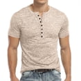 thumbnail image 4 of HAOMEILI Men's Casual Stretchy Slim Fit Short Sleeve Henley Shirt, 4 of 6