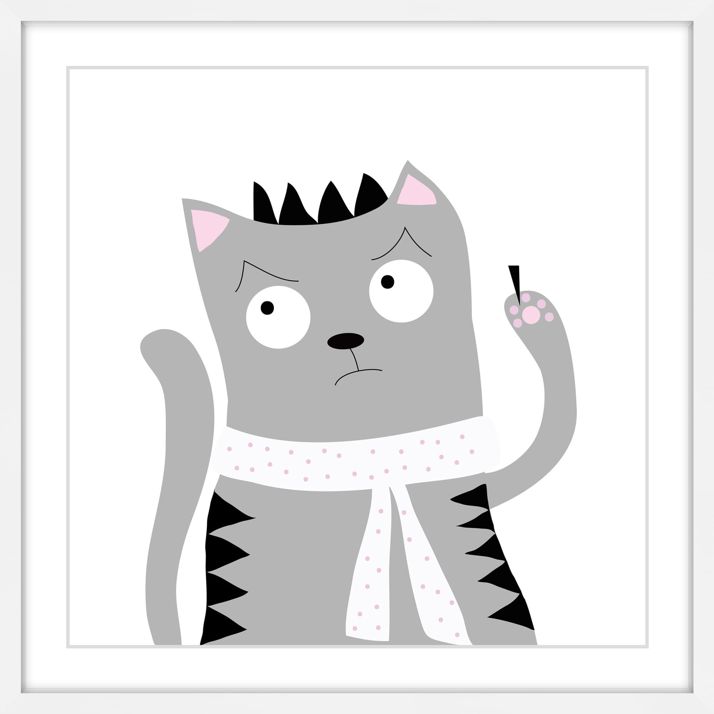 Marmont Hill "Angry Kitty" by Katarina Snygg Framed Painting Print
