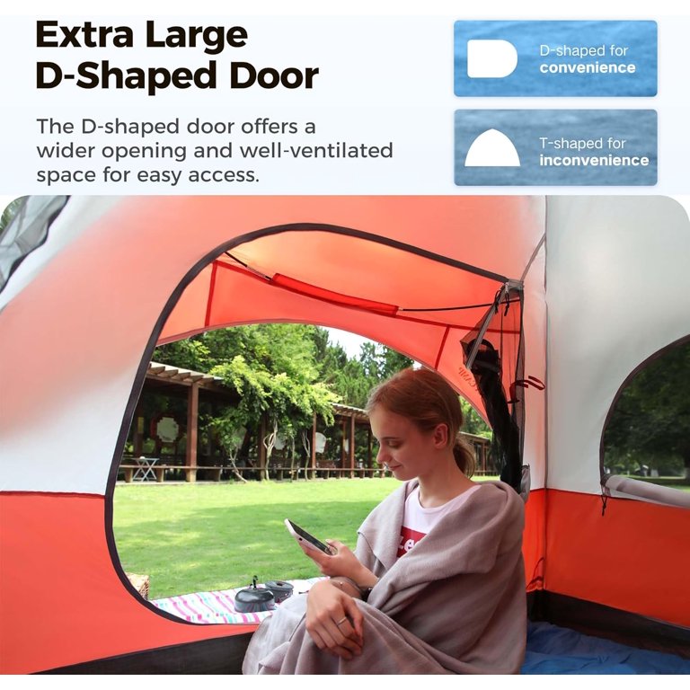 Camping Tent ALPHA CAMP 8 Person – Instant Setup, Weatherproof Dome ...