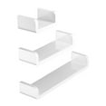 thumbnail image 2 of Fiudx Estante Flotante de Pared, Diseño Blanco En Forma de U, Material Hips Resistente, Almacenamiento Versátil, Ideal para Dormitorio, Sala de Estar, Baño y Cocina, Fácil Instalación, Juego de 3 Tam, 2 of 6