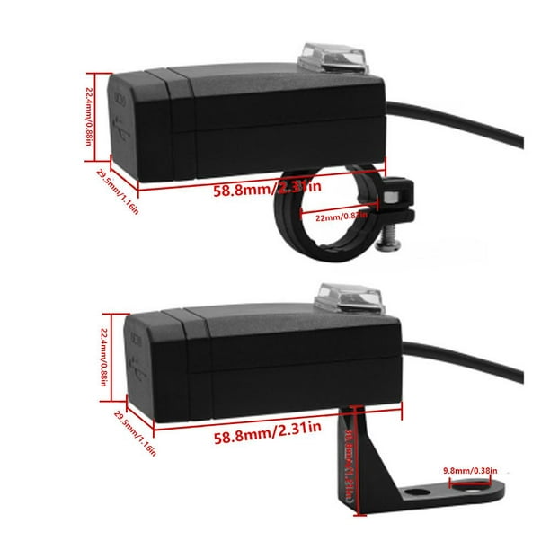 Chargeur USB moto sur interrupteur 12V-24V pour appareil photo Smartphone
