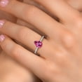 thumbnail image 4 of Gem Stone King 10K White Gold Pure Pink Mystic Topaz and Lab Grown Diamond Engagement Ring for Women | 1.20 Cttw | Pear Shape 8X5MM | Gemstone November Birthstone | Size 5, 4 of 6