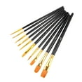 thumbnail image 2 of Ljxge Professional Acrylic Paint Brush Set 10 Piece Wood Handle For Watercolor Oil Miniature Model Art Craft Painting Kit Black, 2 of 9