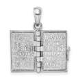 thumbnail image 6 of FJC Finejewelers 925 Silver Texture Lords Prayer Bible with Cross Charm 23 x 13 mm, 6 of 8