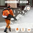 thumbnail image 4 of 80CC 900 CFM Leaf Blower - 2 Stroke Backpack Gas Powered Leaf Blower, Grass Lawn Blower Air Cooling Gasoline Backpack Grass Blower, Backpack Snow Blower for Garden, 4 of 9