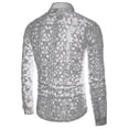 thumbnail image 2 of Camisas con botones de rejilla para hombre, camisas transparentes de encaje transparente-AM, 2 of 5