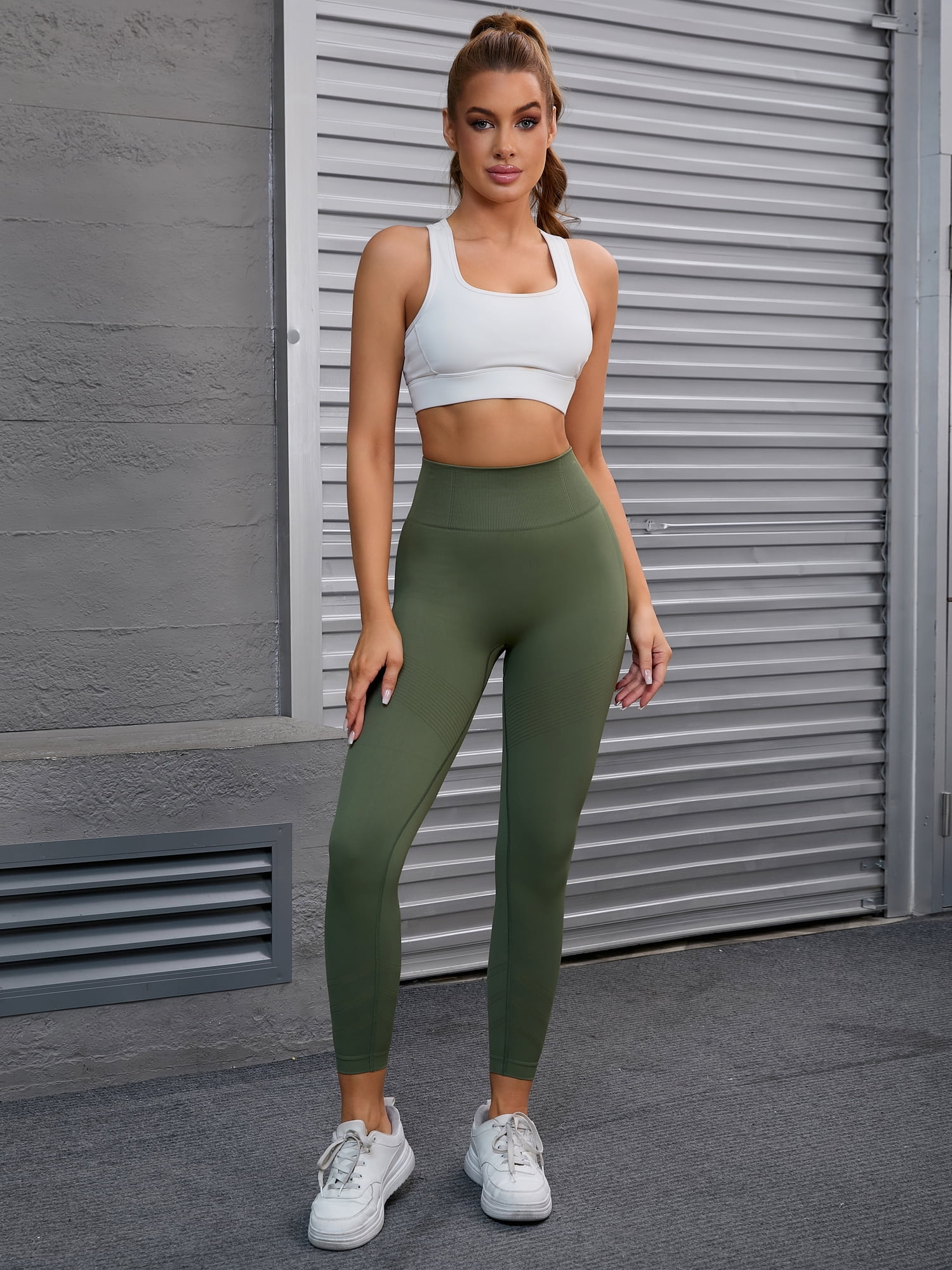 Unique Bargains Women's High Waisted Leggings Tummy Control Thigh Shapers Pants XL Green