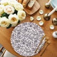 thumbnail image 2 of Farmhouse Purple Round 15 Inch Placemats Set of 4, Vintage Flower Leaf Botanical Plant HeatResistant Non Slip Place Mats for Dining Table, Wipeable Braided Kitchen Table Mats for Housewarming, 2 of 9