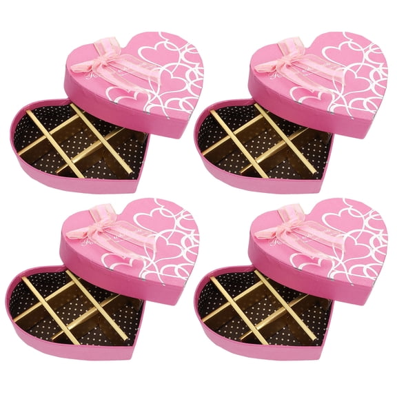 Raindrops 4 Pcs Valentine's Day Heartshaped Chocolate Boxes Creative Gift Packing Boxes