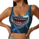 thumbnail image 1 of Balery Cartoon Cute Shark Sujetadores deportivos con espalda cruzada para mujer, acolchados, sin costuras, de alto impacto, ideales para yoga, gimnasio, entrenamiento y fitness.-X-Large, 1 of 8
