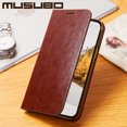 thumbnail image 2 of Musubo Genuine Leather Flip Case For iPhone 16 Pro 15 Xs Max Luxury Wallet Fitted Cover For iPhone 13 Pro Max 12 Pro Coque Capa tzw, 2 of 7