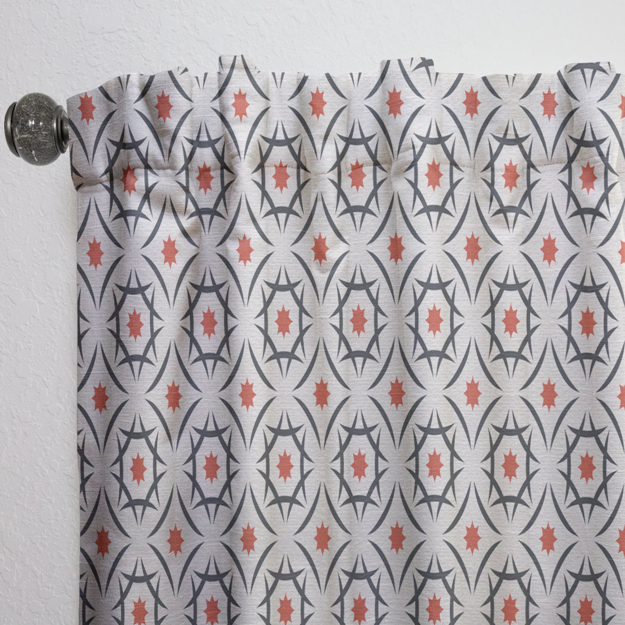 Designart 'Abstract Retro Design Pattern V' Mid-Century Modern Curtain Panel