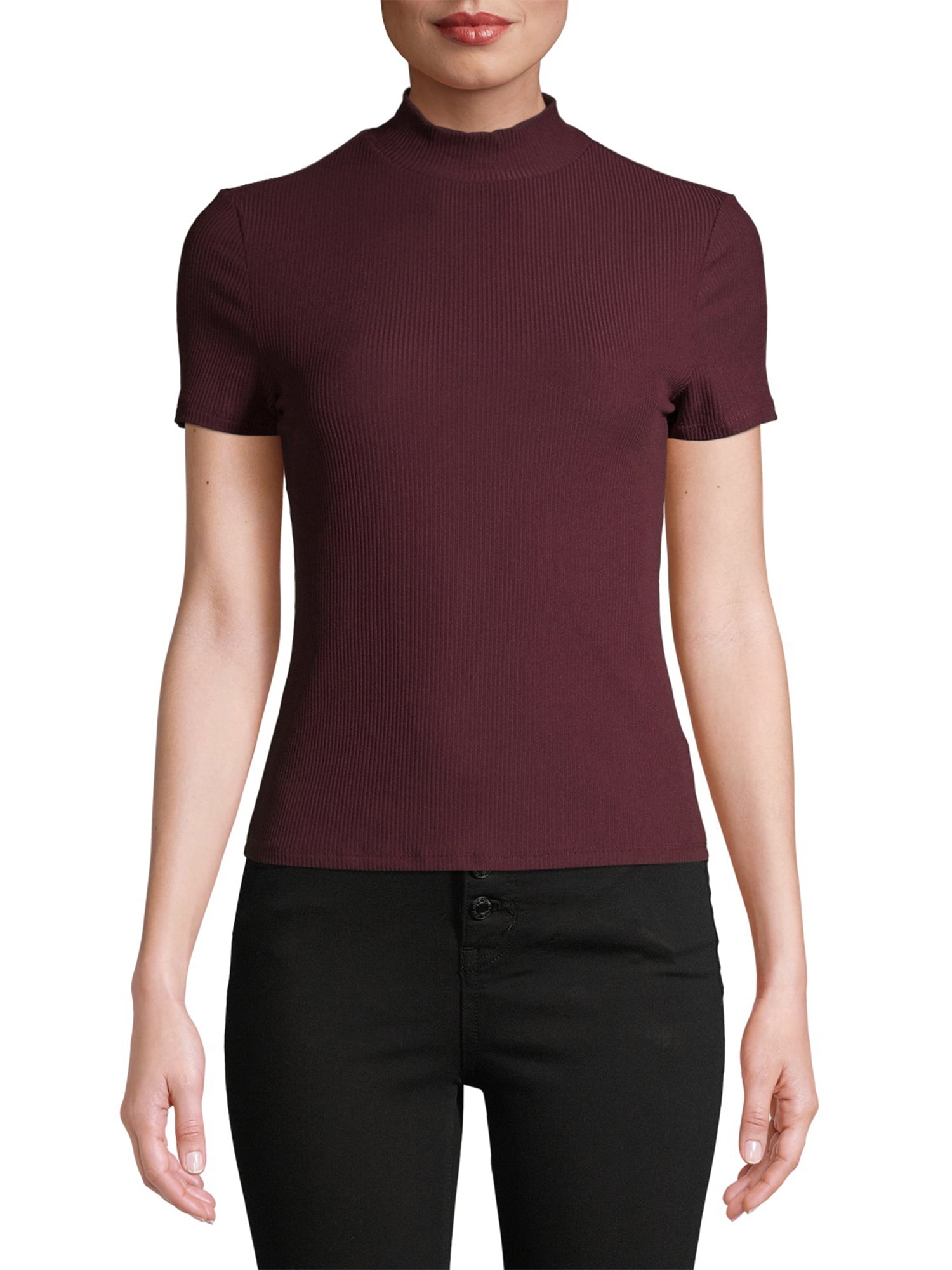 no boundaries mock neck tee