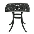 thumbnail image 3 of OverPatio 21.3-Inch Square Black Cast Aluminum Side Table with 1.6-Inch Umbrella Hole Black, 3 of 8