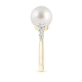 thumbnail image 4 of ANGARA South Sea Cultured Pearl Ring with Graduated Diamonds in 14K Yellow Gold for Women | June Birthstone, Birthday, Anniversary, Jewelry Gift for Women | Pearl Ring, 4 of 10