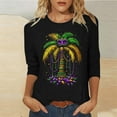 thumbnail image 4 of Xuyuer Carnival 2025 Womens 3/4 Sleeve Tops Mardi Gras and Costumes Fashion Round Neck Printed Blouse, 4 of 6