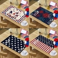 thumbnail image 3 of Linen Table Mat,4th of July Independence Day Placemats,Non-Slip Placemat,Patriotic Theme Holiday Party Place Mats,Coaster Dish Pad Dish Pad Cutlery Pad, 3 of 5