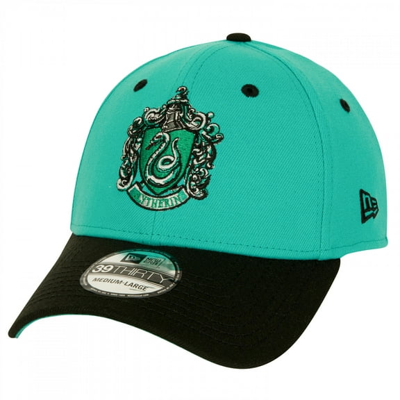 Harry Potter 859891-medium-la Slytherin Crest New Era 39Thirty Fitted Hat, Green & Black - Medium & Large