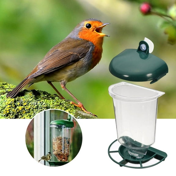 AZXY Bird Feeders Clearance,Window Bird Feeders with Strong Suction Cups,Wild Bird Feeder Squirrel Proof,Clear Plastic Birdfeeder for Viewing