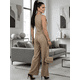 thumbnail image 3 of Conjunto 2 Piezas Elegante, Top Ajustado con Botones y Pantalón Palazzo con Rayas, Look Chic y Estilizado para Mujer, 3 of 5