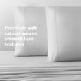 thumbnail image 3 of Cariloha Resort Bamboo Viscose 4-Piece Bed Sheet Set - Cooling, Odor-Resistant, Sustainable, Hypoallergenic, Soft and Durable - Flat and Fitted Sheets and Two Pillowcases - Split King - White, 3 of 7