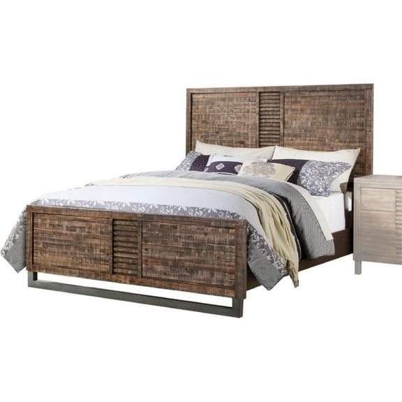 Modern Style Wooden Queen Bed, Brown