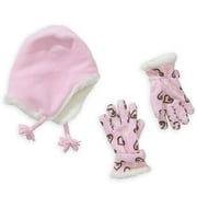 Girls' Print Fleece Hat & Gloves Set