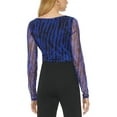 thumbnail image 2 of DKNY Womens Mesh Print Blouse, 2 of 2