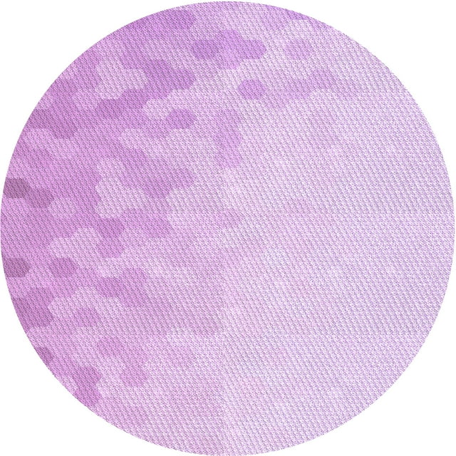 Ahgly Company Tapis Rond Lavable en Machine Intérieur Transitionnel Violet Violet, 3 Pieds Rond