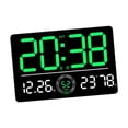 thumbnail image 1 of Reloj de pared digital con alarma dual, visualización de mes, día y semana, pantalla grande, temperatura Verde, 1 of 9