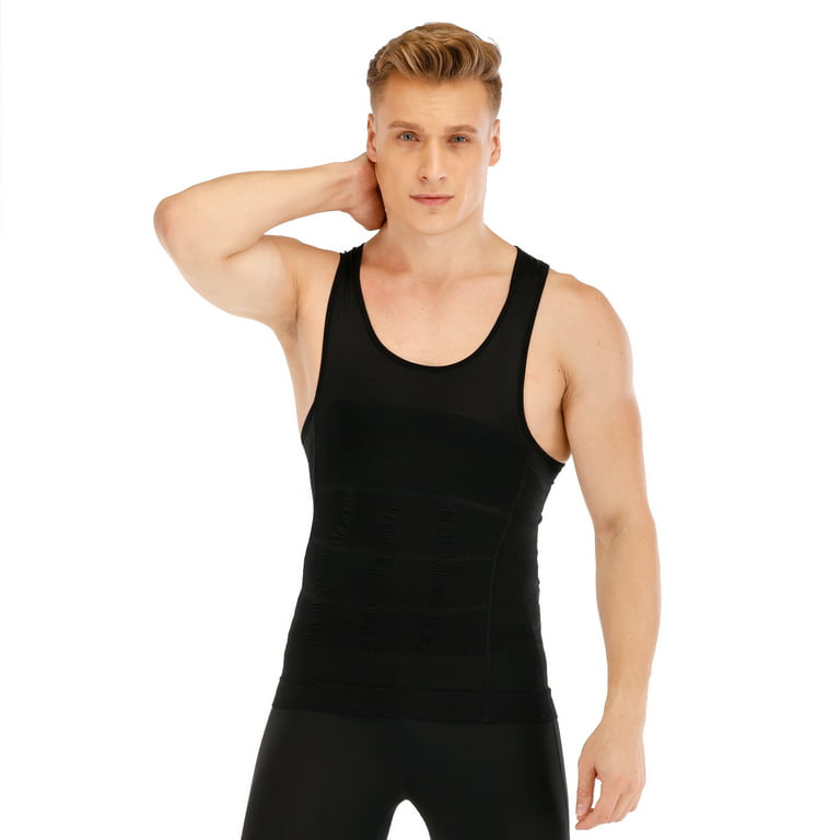 Mens Compression Shirt Slimming Body Shaper Vest Workout Tank Tops Abs  Abdomen Undershirts : : Clothing, Shoes & Accessories
