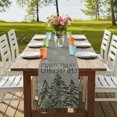 thumbnail image 4 of Christmas Tree Table Runner 70 Inches Long, Cotton Linen Table Runner Dresser Scarf, Xmas Tree Winter Snowflake Grey Rustic Fabric Tablerunners for Dining Coffee Tables Wedding Holiday Party 13"x70", 4 of 9