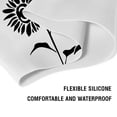 thumbnail image 4 of WIRESTER Black Silicone Swim Cap for Women Men Adults Kids Boys Girls, Silicone Waterproof Swimming and Bathing Caps for Long and Short Hair - White (Sunflower), 4 of 7