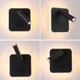 thumbnail image 5 of Square Luz De Lavado De Pared Cama Negra Led Con Pared Interior Foco Ajustable Lámpara De Lectura Lámpara De Pared De Aluminio Para Pasillo Dormitorio Escaleras Hoteles Mesita De, 5 of 5