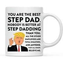 CTDream 11oz. Funny President Trump Coffee Mug Gift, Best Step Dad, Step Dadding, 1-Pack, Includes Gift Box, Birthday Christmas Novelty Ideas for MAGA Republican Democrats
