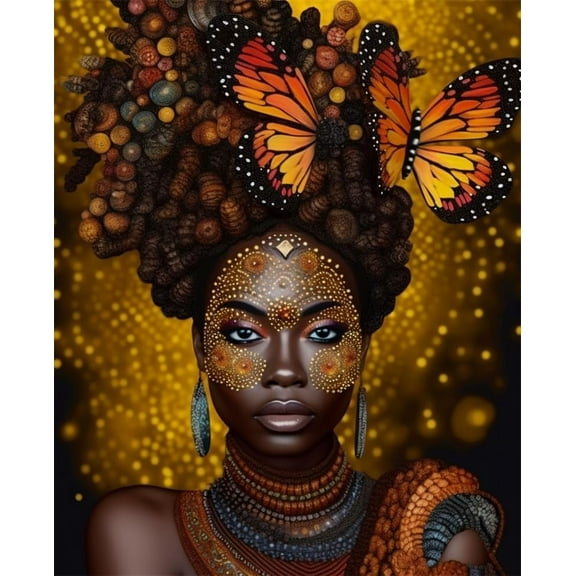 Jigsaw Puzzles 500 Pieces for Adults Butterflies African American Black Woman Formation Wooden Fun Puzzle Challenge for Adults and Families 20.4'' x 14.9''